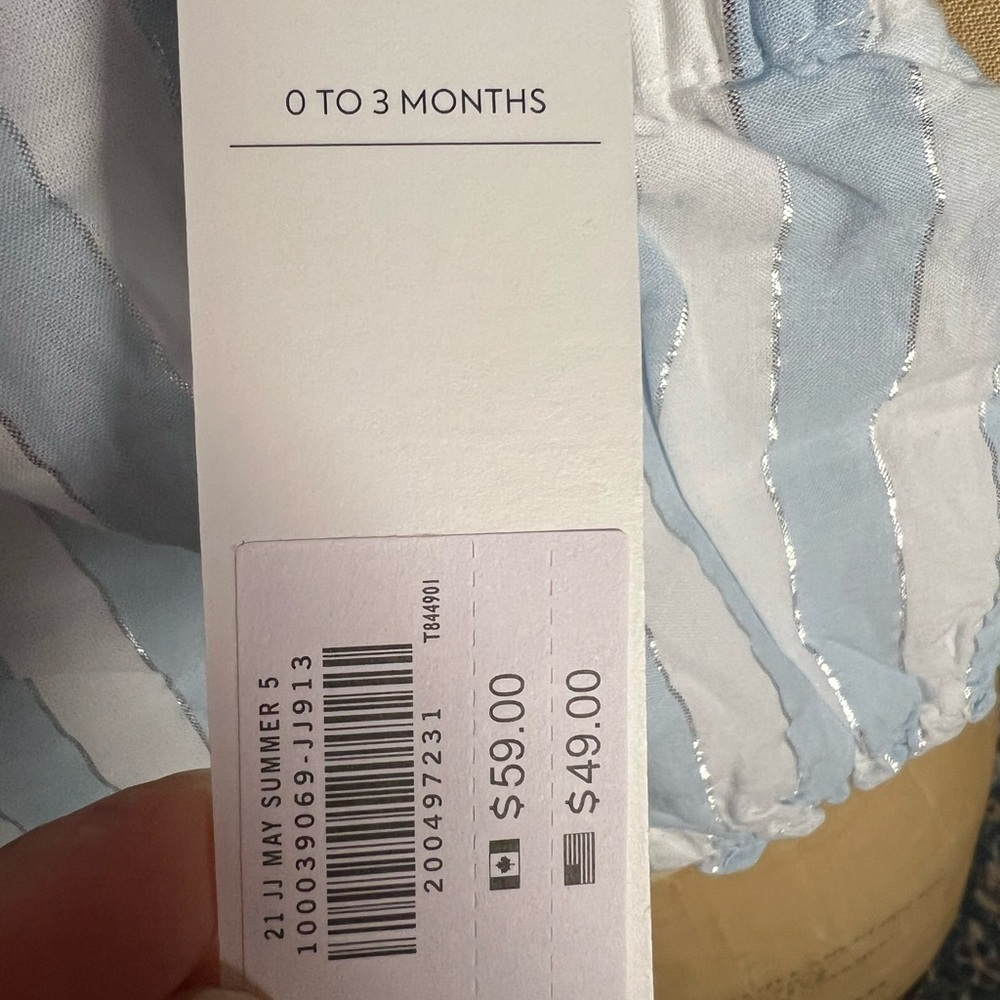 Janie and Jack blue, white and silver onesie NWT size 0-3 months - Picture 3 of 5